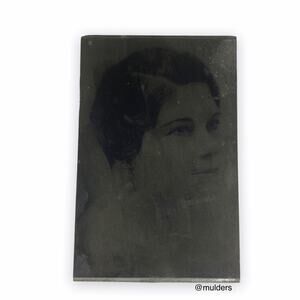Vintage Lady Portrait Tintype Photograph Decor